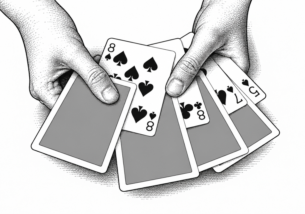 Face-up and face-down cards